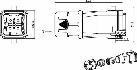 Pièces agricoles - Pièce Pulvérisateur - Connecteur M HARAX® HAN3A