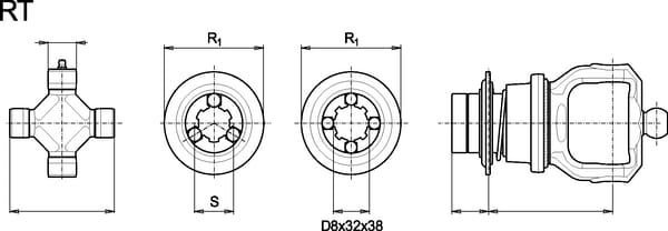 Pièces agricoles - Transmission - Mâchoire, vérouillage rapide, 1-3/8"-6, G2/S2 Bondioli&Pavesi