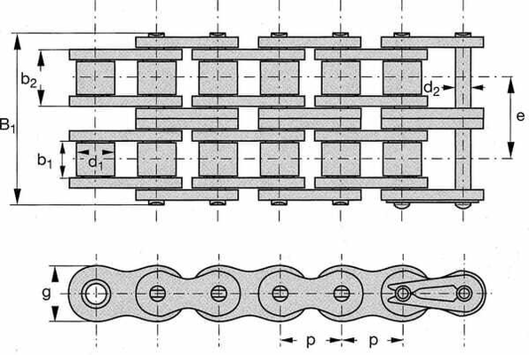 Pièces agricoles - Transmission - Chaîne à rouleaux 10B2