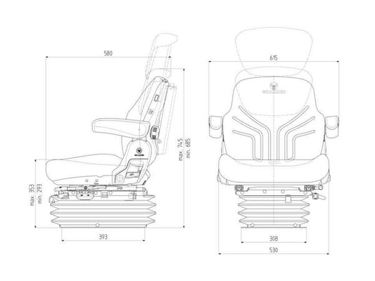 Pièces agricoles - Pièce divers - Siège MSG95G /721 chauffant