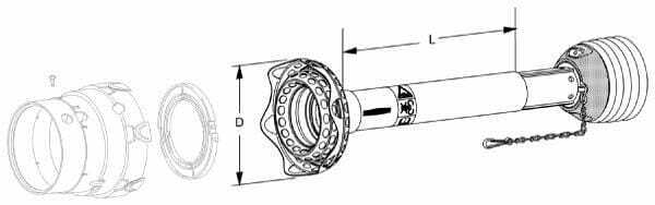 Pièces agricoles - Transmission - Protection grand angle 1Z FLEXO
