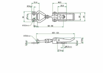 Pièces agricoles - Fasteners - Verr. crochet rég. 96-121 T2