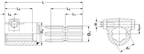 Pièces agricoles - Transmission - Réducteur de prise de force Mâle 1 3/8 (21) Femelle 1 3/4 (20) avec boulon de serrage