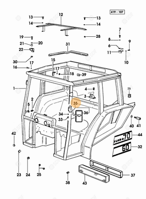 Pièces agricoles - Cabine et structure - RETROVISEUR