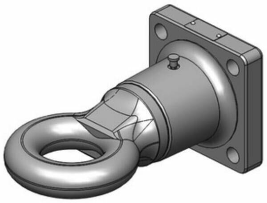 Pièces agricoles - Tracteur pièce adaptable - Oeillet de remorquage diamètre 76mm 120x120 OTAN