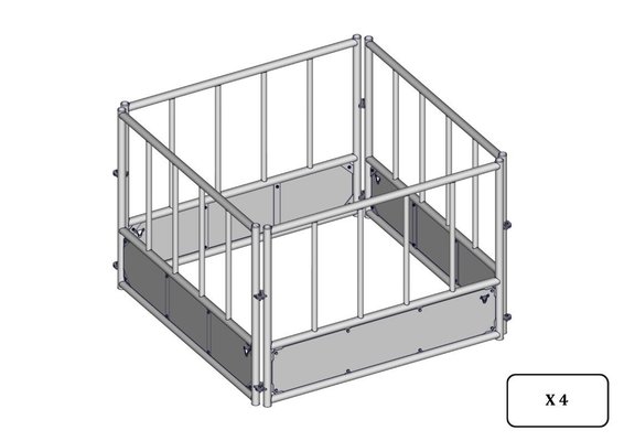 Materiels - Râtelier - PACK DE 4 RATELIER BASIC VACHE PASSAGE TETE "PT" 2X2M