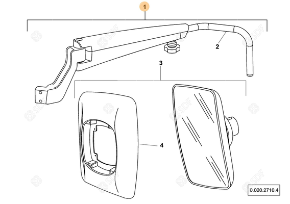 Pièces agricoles - Cabine et structure - RETROVISEUR