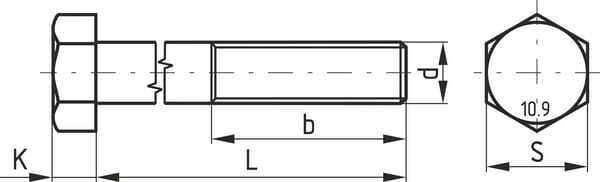 Pièces agricoles - Fasteners - Vis FP pas fin – DIN960 M20x1.5x90 10.9 zing
