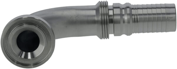 Pièces agricoles - Hydraulique - Raccord à sertir 4SH-DN25 avec flasque ø44,5 mm 90°