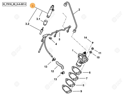 Pièces agricoles - Pieces moteur - INJECTOR Deutz-Fahr origine