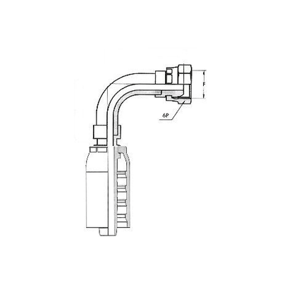 Pièces agricoles - Raccords - EMBOUT A SERTIR 42110 FBSP 08F 90°