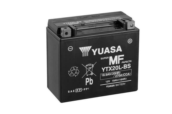 Pièces Quad & Motos - Electrique - Batterie YUASA sans entretien avec pack acide - YTX20L-BS