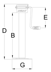 Pièces agricoles - Pièce divers - Béquille avec poignée latérale 80x705mm