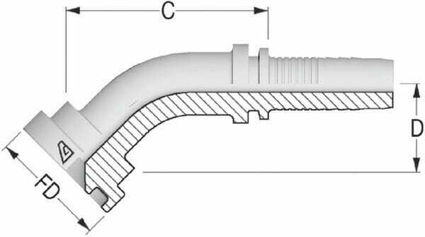 Pièces agricoles - Hydraulique - Embout NS-DN40+bride Ø60,3 m