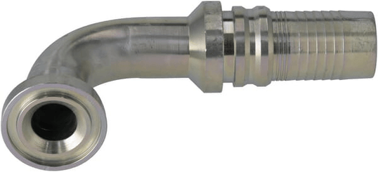Pièces agricoles - Hydraulique - Raccord à sertir 4SH-DN32 avec flasque ø44,5 mm 90°
