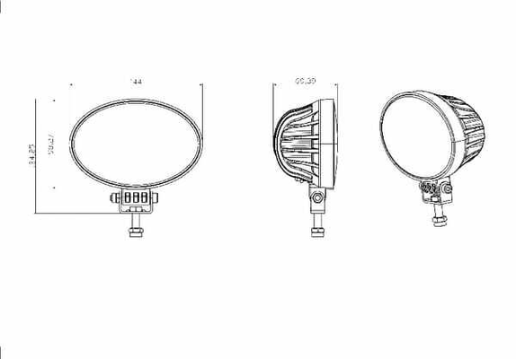 Pièces agricoles - Eclairage - Phare de travail LED rond 36W 3510lm, 10/30V,, 144x69.4x98mm, faisceau large 13 LED Kramp