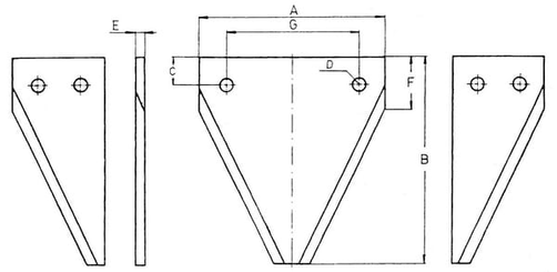 Pièces agricoles - Machines - Section de coupe