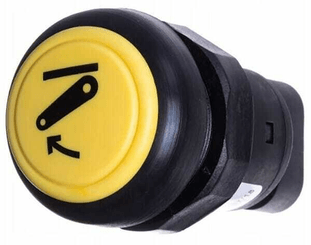 Pièces agricoles - Electricité - Interrupteur poussoir, abaissement du relevage, rond, jaune