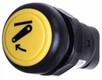 Interrupteur poussoir, abaissement du relevage, rond, jaune