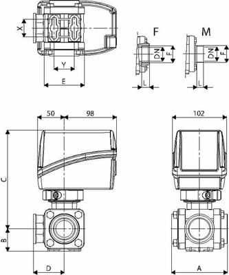 Pièces agricoles - Pièce Pulvérisateur - Vanne à bille él. 3 voies 1 1/
