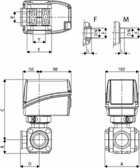 Pièces agricoles - Pièce Pulvérisateur - Vanne à bille él. 3 voies 1 1/