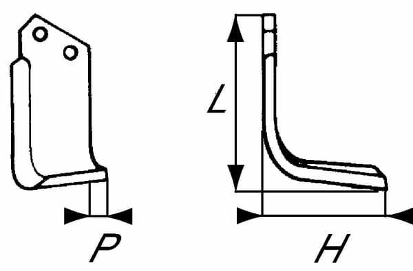 Pièces agricoles - Travail du sol - Lame de fraise g. 60x6/12,5-40