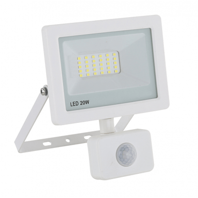 Pièces agricoles - Eclairage - PROJECTEUR LED EXTRA PLAT 20W BLANC AV. DETECTEUR