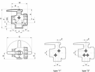 Pièces agricoles - Pièce Pulvérisateur - Vanne boiss.sph. 1/2" 3v.+ral.
