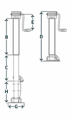 Pièces agricoles - Pièce divers - Béquille poignée latérale 80x935mm 3 étages 2 vitesses avec réducteurs