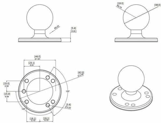 Pièces agricoles - Pièce Pulvérisateur - Pied de montage rond "C"