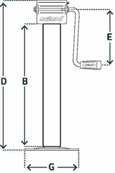 Pièces agricoles - Pièce divers - Béquille poignée latérale 80x605mm 2 étages avec réducteurs
