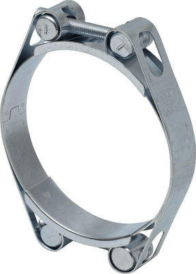 Pièces agricoles - Fasteners - Collier de serrage, 100-110 mm double boulon, double bande DIN912 zingué Kramp