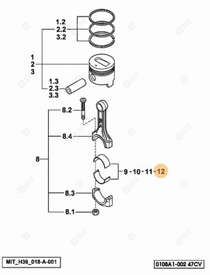 Pièces agricoles - Pieces moteur - SEMIBRONZINA BIELLA Deutz-Fahr origine