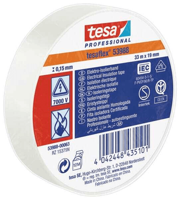 Chimie - Chimie divers - Ruban isolant, blanc, 33m x 19mm TesaFLEX®