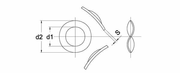 Pièces agricoles - Fasteners - Rondelle élastique M12x24x1,2mm, Acier zingué DIN 137b Kramp