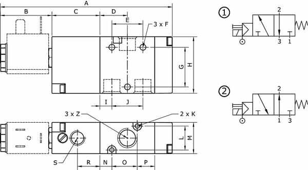 Pièces agricoles - Pièce pneumatique - Vanne magnétique 3/2 NO-1/4"