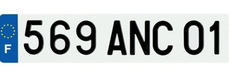 Plaques d'immatriculation PVC et fonds blancs PPI - Type F 520x110 - 10 pièces