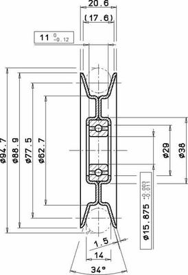 Pièces agricoles - Jardin et forêt pièce origine - Poulie Ø88,9mm/trou central 15,875mm