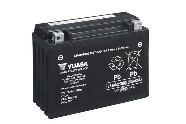 Pièces Quad & Motos - Electrique - Batterie YUASA sans entretien avec pack acide - YTX24HL-BS
