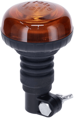 Pièces agricoles - Eclairage - Gyrophare LED, profil bas, 15W, 12-24V, ambre, montage sur poteau flexible, Ø 86mm x138mm