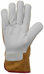 Vêtements et protections - Equipement - Gants de travail en cuir jaune-blanc taille 10/XL Protect par Kramp