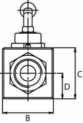 Pièces agricoles - Hydraulique - Vanne à bille 1"BSP + fixation