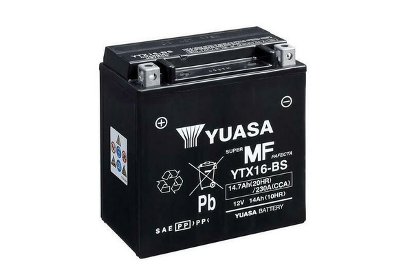 Pièces Quad & Motos - Electrique - Batterie YUASA sans entretien avec pack acide - YTX16-BS