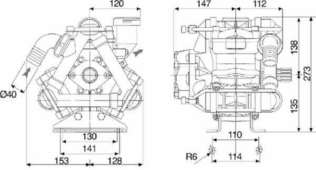 Pièces agricoles - Pièce Pulvérisateur - Pompe piston-membrane BP 125K