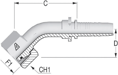Pièces agricoles - Hydraulique - Pièce d'insertion DN16-M24x1,5-16S-45°