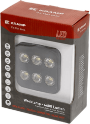 Pièces agricoles - Eclairage - Lampe de travail LED, 60W, 6600lm, carrée, 12/24V, blanche, 92x109,5x51,1mm prise Deutsch, faisceau large, 12LED