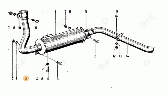 Pièces agricoles - Echappement - TUYAU ECHAPPEMENT Deutz-Fahr origine