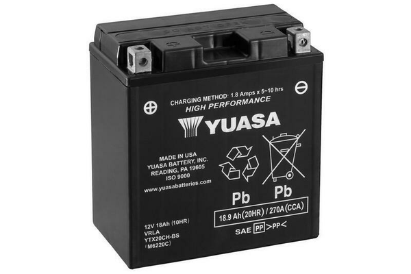Pièces Quad & Motos - Electrique - Batterie YUASA sans entretien avec pack acide - YTX20CH-BS
