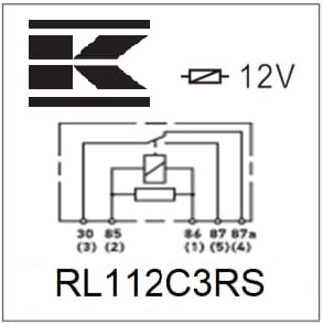 Pièces agricoles - Eclairage - Mini relais 12V, inverseur, 30/40A, avec résistance, avec cadre et support enfichable