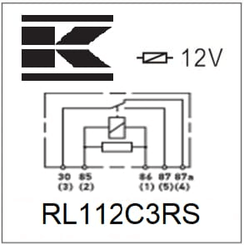 Pièces agricoles - Eclairage - Mini relais 12V, inverseur, 30/40A, avec résistance, avec cadre et support enfichable